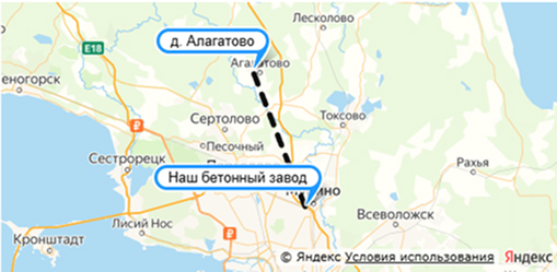 бетон в д. Агалатово, бетонный завод на карте