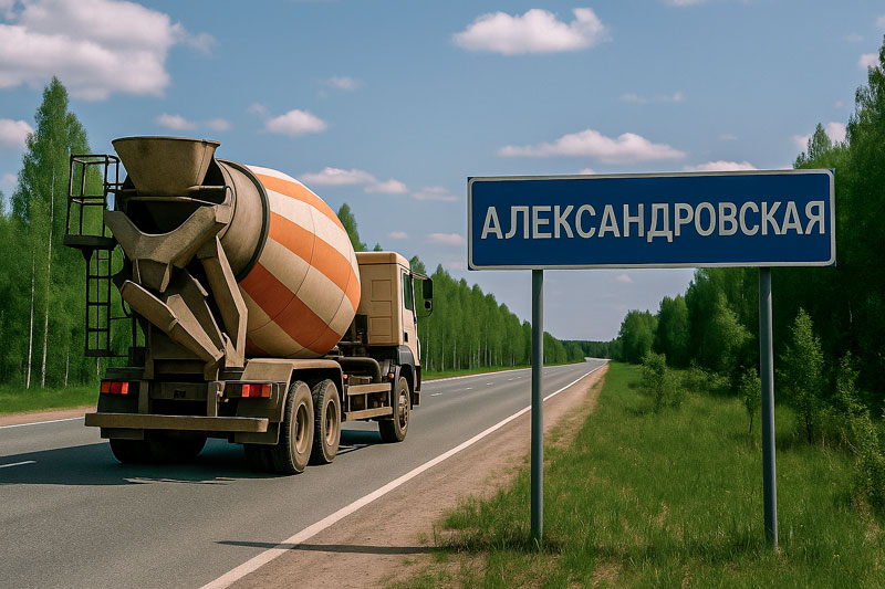 доставка бетона миксером в д. Александровская