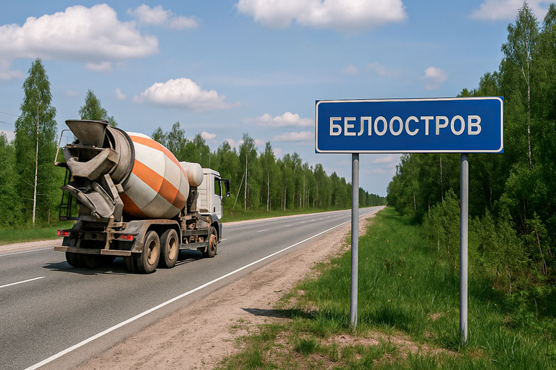 доставка бетона миксером в п. Белоостров