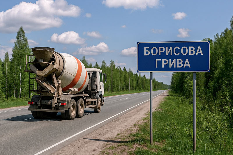 доставка бетона миксером в д. Борисова Грива
