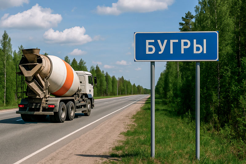 доставка бетона миксером в п. Бугры