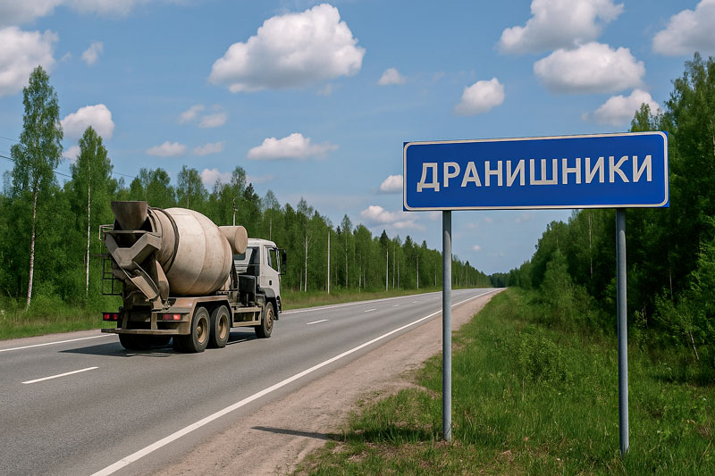 доставка бетона миксером в д. Дранишники