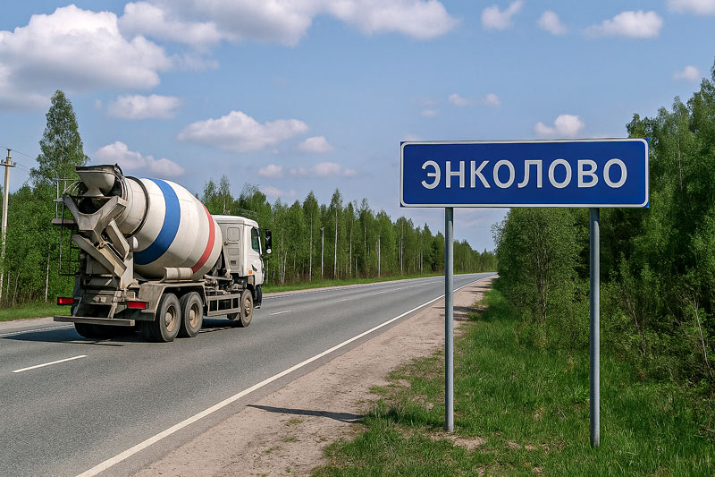 доставка бетона миксером в д. Энколово
