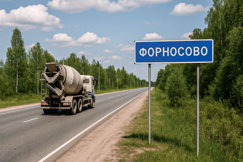 доставка бетона миксером в Форносово