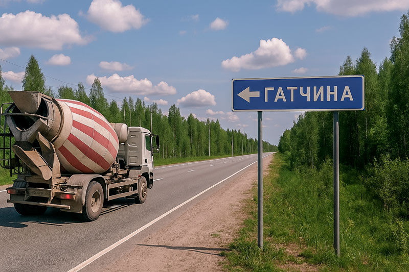 доставка бетона миксером в Гатчине