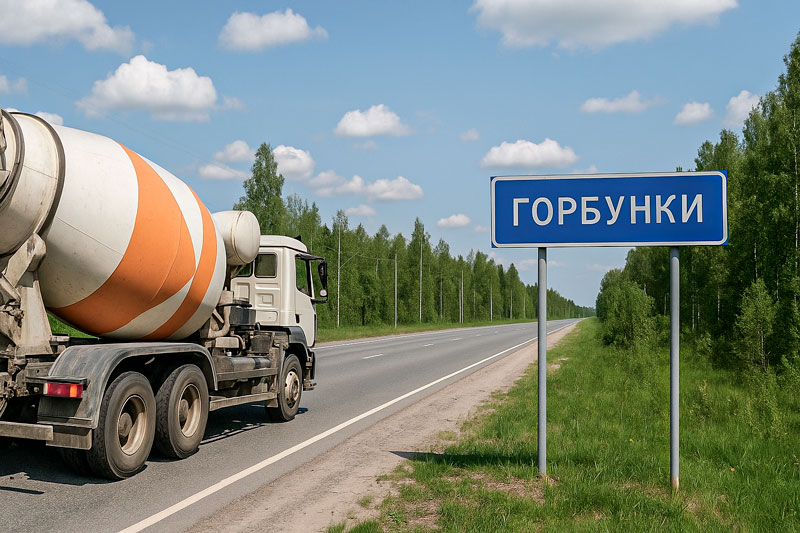 доставка бетона миксером в д. Горбунки
