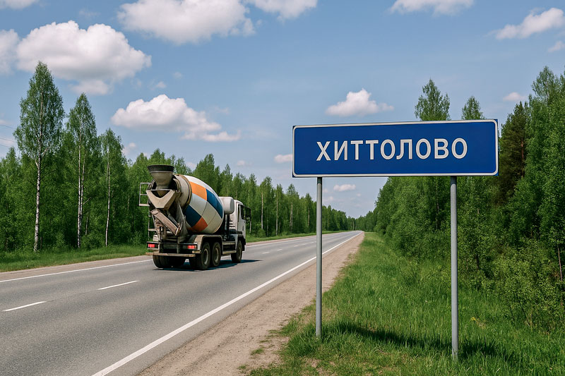 доставка бетона миксером в д. Хиттолово