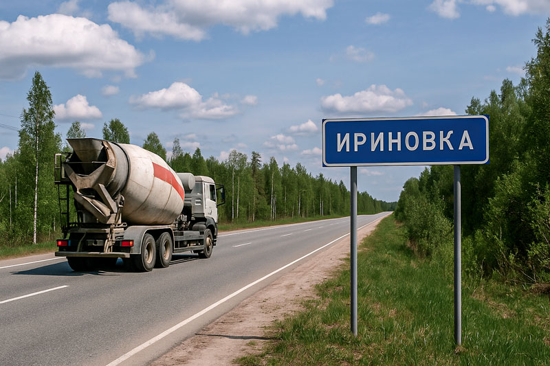 доставка бетона миксером в д. Ириновка