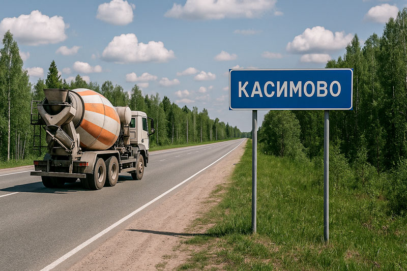 доставка бетона миксером в д. Касимово