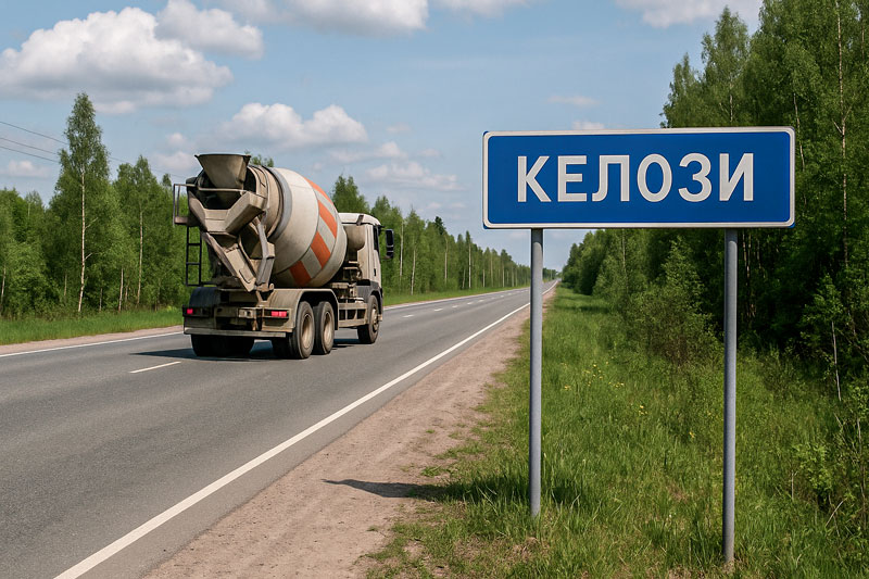 доставка бетона миксером в д. Келози