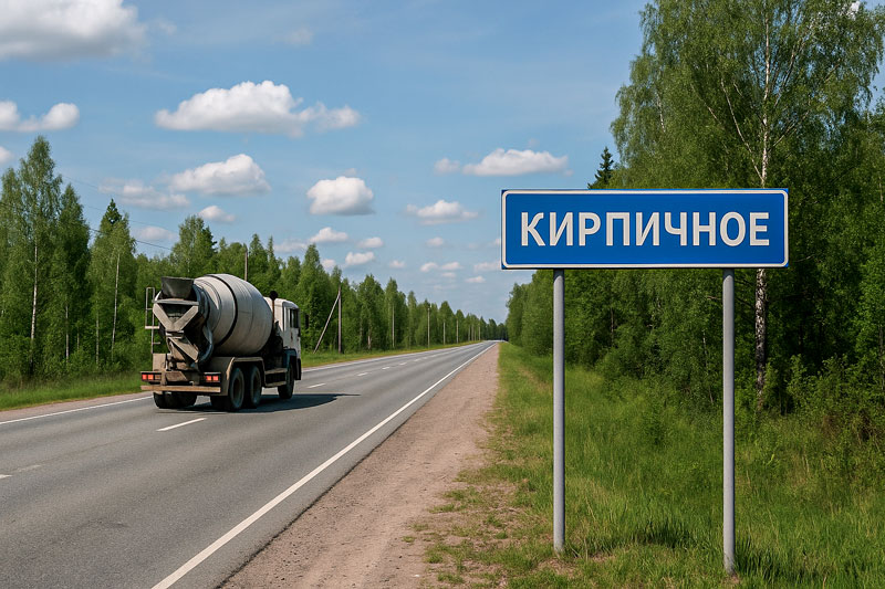 доставка бетона миксером в Кирпичное