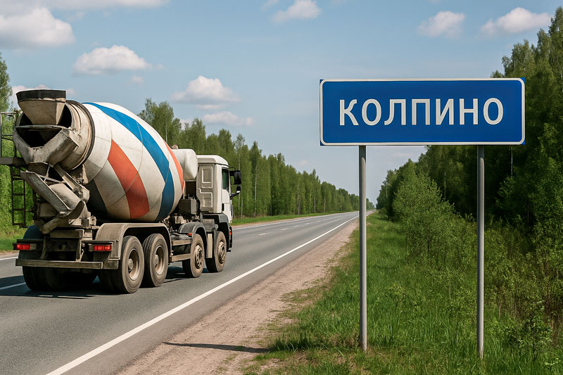 доставка бетона миксером в Колпино