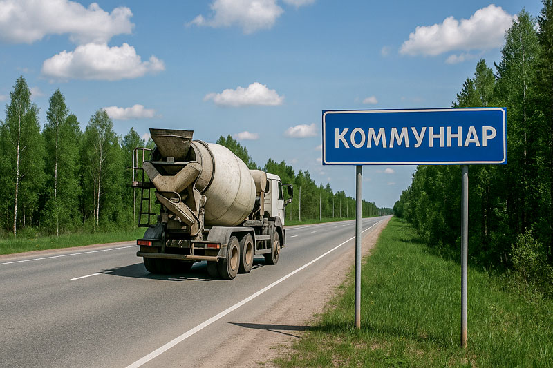 доставка бетона миксером в п. Коммунар
