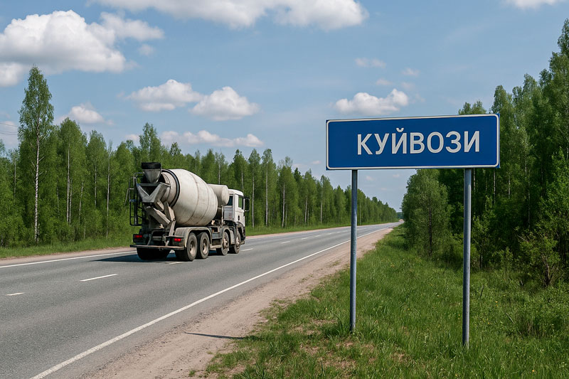 доставка бетона миксером в д. Куйвози