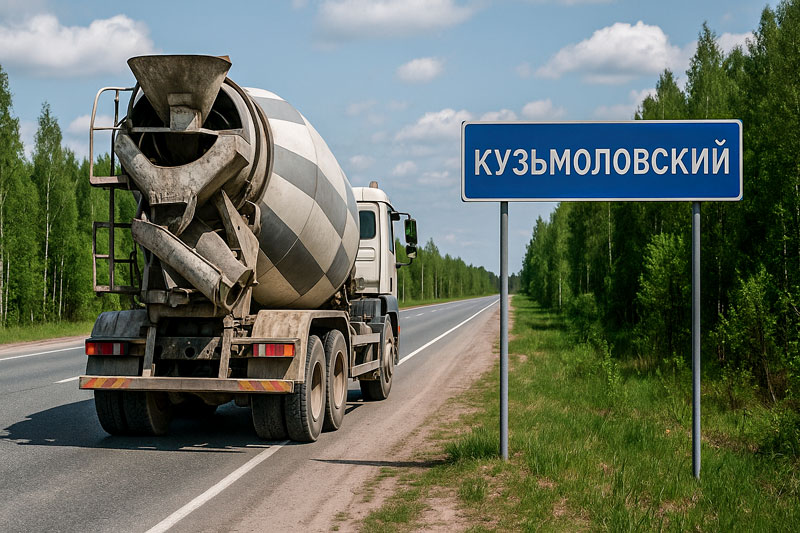 доставка бетона миксером в п. Кузьмоловский