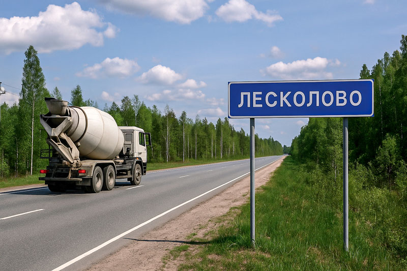 доставка бетона миксером в д. Лесколово