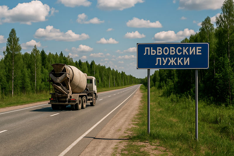 доставка бетона миксером в п. Львовские Лужки