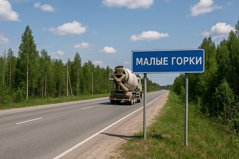 доставка бетона миксером в д. Малые Горки