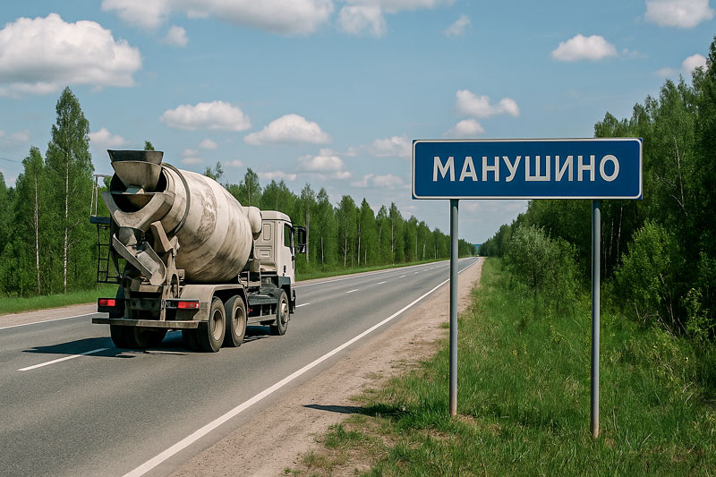 доставка бетона миксером в д. Манушино