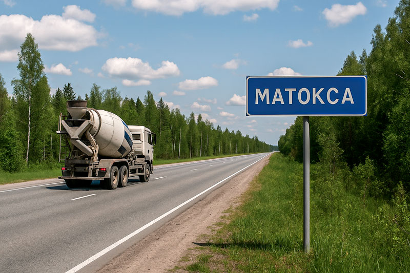 доставка бетона миксером в д. Матокса