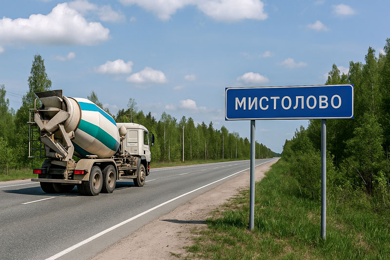 доставка бетона миксером в д. Мистолово