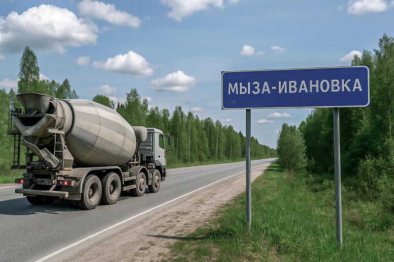 доставка бетона миксером в п. Мыза-Ивановка