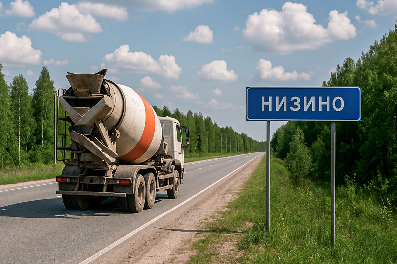 доставка бетона миксером в Низино