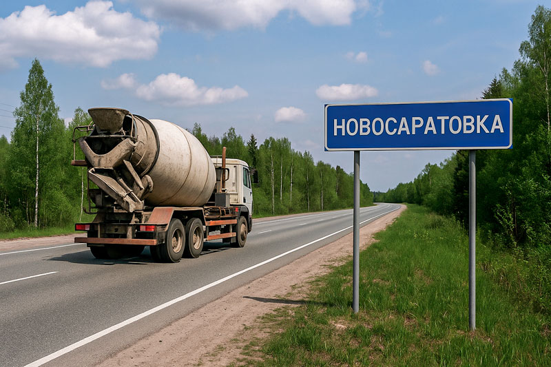доставка бетона миксером в Новосаратовке