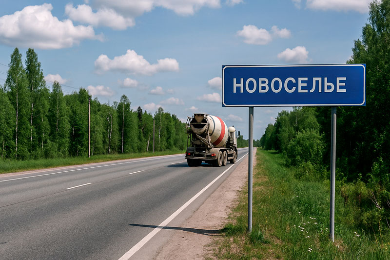 доставка бетона миксером в п. Новоселье