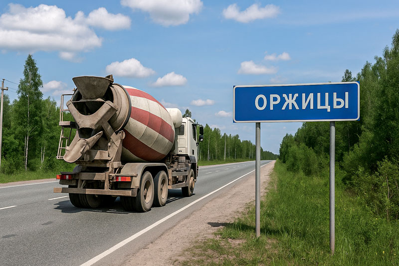 доставка бетона миксером в д. Оржицы