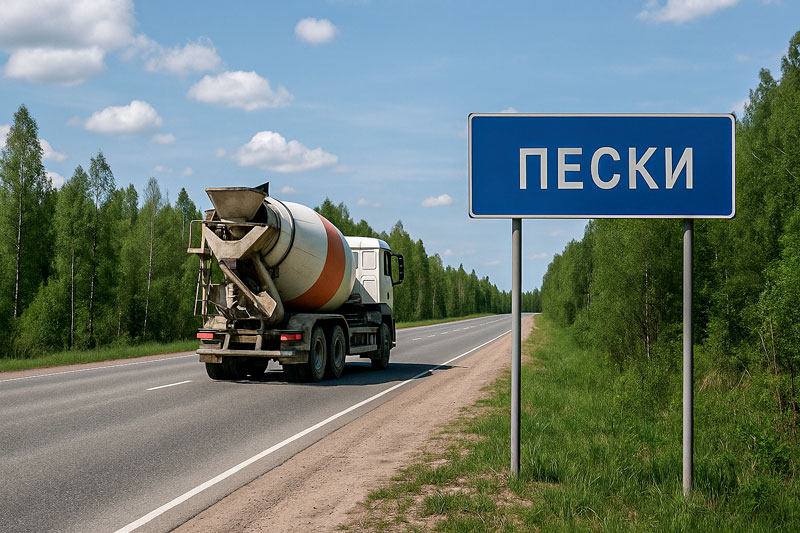 доставка бетона миксером в п. Пески