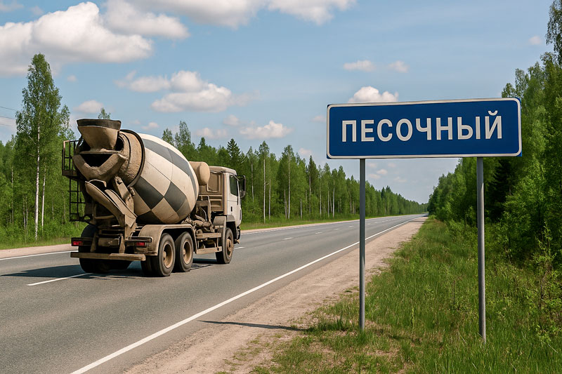 доставка бетона миксером в п. Песочный
