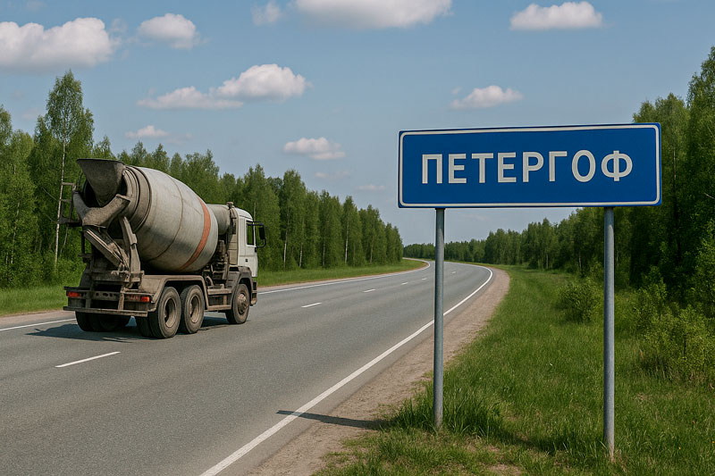 доставка бетона миксером в Петергофе
