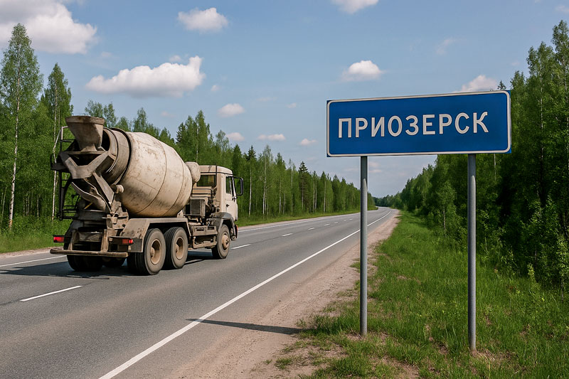 доставка бетона миксером в Приозерске