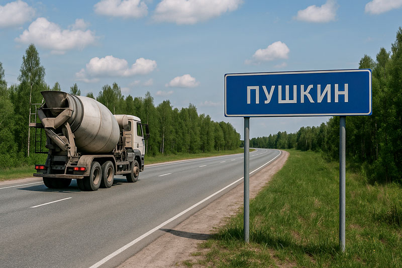 доставка бетона миксером в г. Пушкин