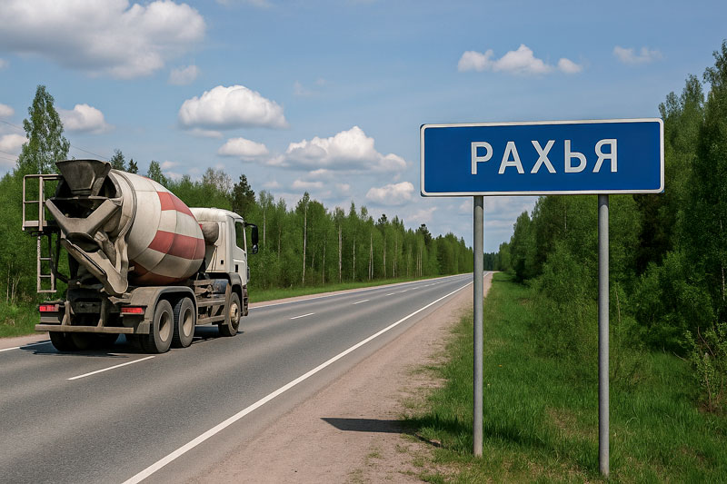 доставка бетона миксером в п. Рахья