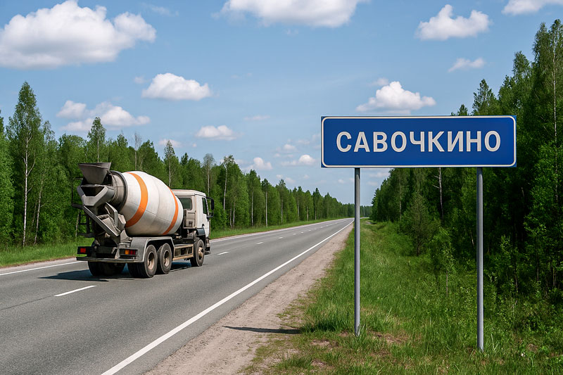 доставка бетона миксером в д. Савочкино