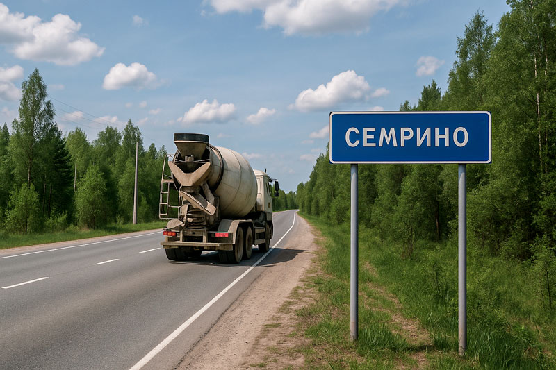 доставка бетона миксером в Семрино