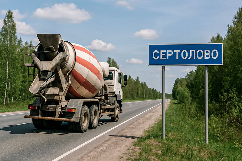 доставка бетона миксером в Сертолово