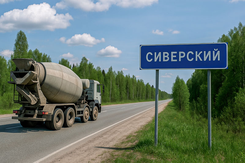 доставка бетона миксером в п. Сиверский