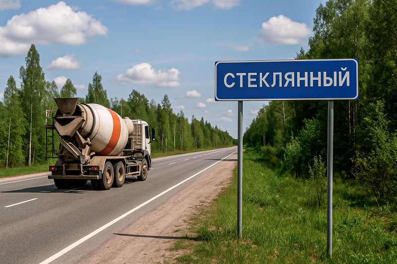 доставка бетона миксером в пос. Стеклянный