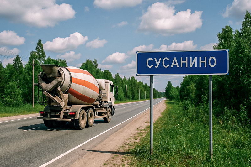 доставка бетона миксером в Сусанино