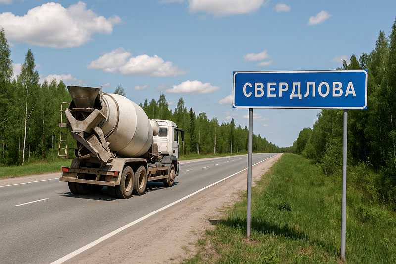 доставка бетона миксером в п. им. Свердлова