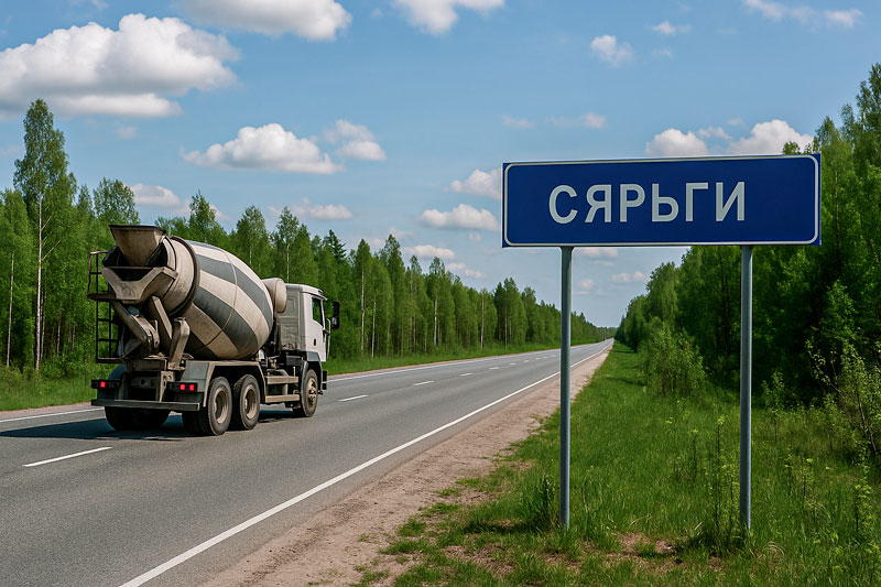 доставка бетона миксером в д. Сярьги