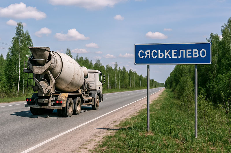доставка бетона миксером в Сяськелево