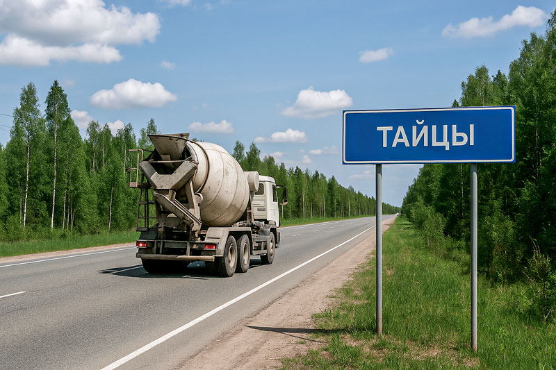 доставка бетона миксером в п. Тайцы