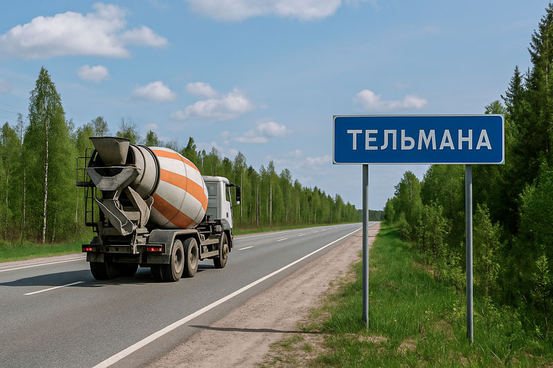 доставка бетона миксером в п. Тельмана