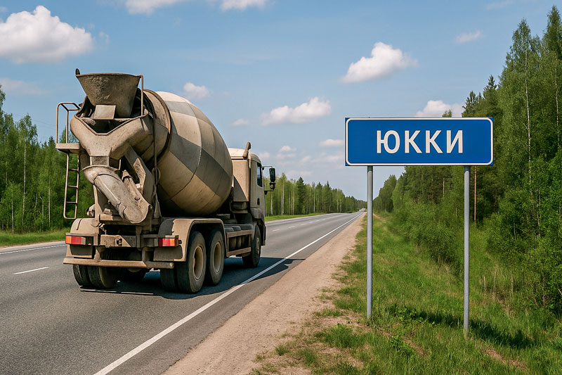 доставка бетона миксером в д. Юкки
