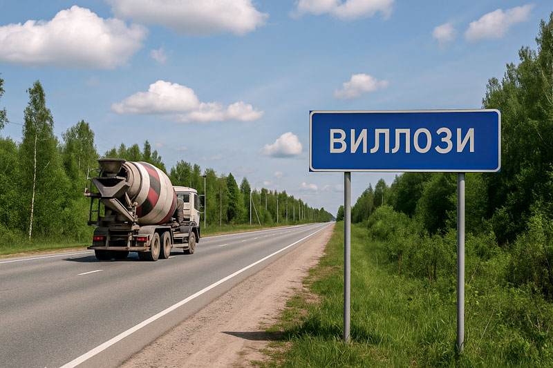доставка бетона миксером в Виллози