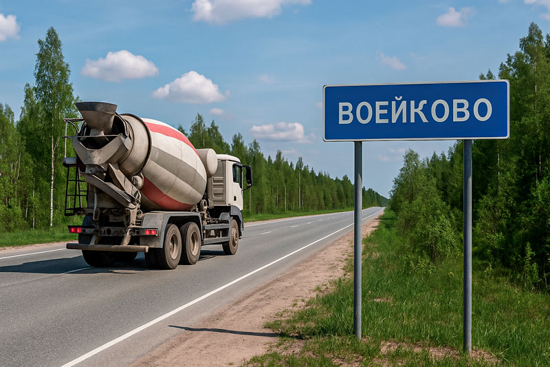 доставка бетона миксером в Воейково
